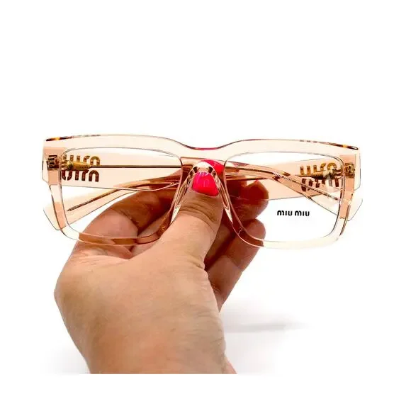 NEW MIU MIU MU02XV PEACH TRANSPARENT AUTHENTIC EYEGLASSES FRAME - Picture 12 of 14
